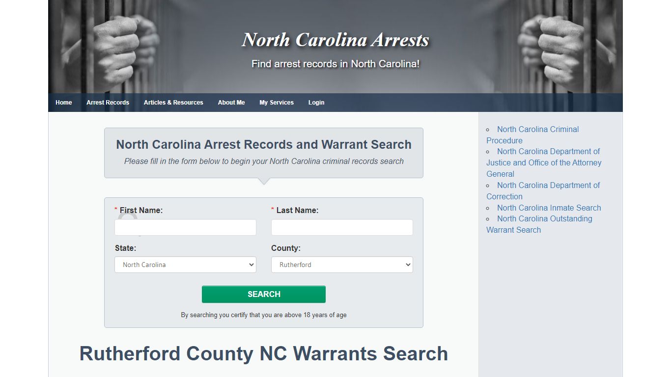 Rutherford County NC Warrants Search - North Carolina Arrests